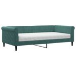 Casa si Gradina - Mobilier - Paturi si accesorii - Paturi - Pat de zi cu saltea, verde inchis, 100x200 cm, catifea - Infinity.ro
