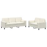 Casa si Gradina - Mobilier - Seturi de mobilier - Seturi living - Set de canapele cu perne, 2 piese, crem, catifea - Infinity.ro