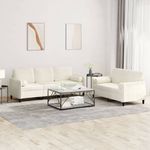 Casa si Gradina - Mobilier - Seturi de mobilier - Seturi living - Set de canapele cu perne, 2 piese, crem, catifea - Infinity.ro