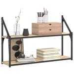 Casa si Gradina - Mobilier - Biblioteci si rafturi - Rafturi - Raft cu 2 niveluri stejar sonoma 80x21x51 cm, lemn prelucrat - Infinity.ro