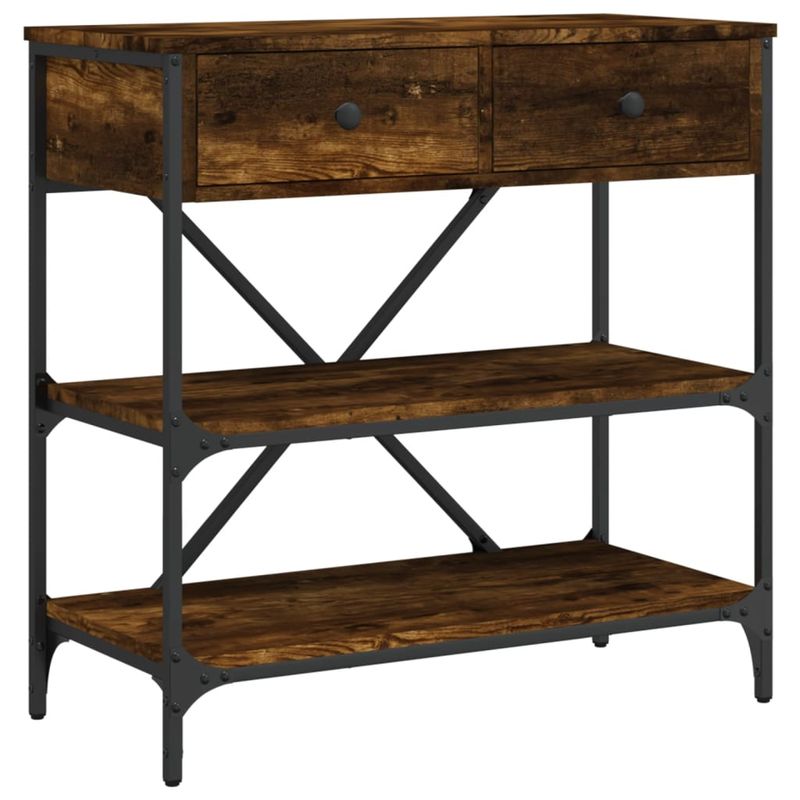 Casa si Gradina - Mobilier - Comode si corpuri - Console - Masa consola, stejar fumuriu, 75x34,5x75 cm, lemn prelucrat - Infinity.ro