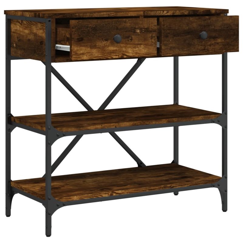 Casa si Gradina - Mobilier - Comode si corpuri - Console - Masa consola, stejar fumuriu, 75x34,5x75 cm, lemn prelucrat - Infinity.ro