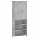 Casa si Gradina - Mobilier - Comode si corpuri - Corpuri bucatarie - Dulap inalt, gri beton, 69,5x34x180, lemn compozit - Infinity.ro