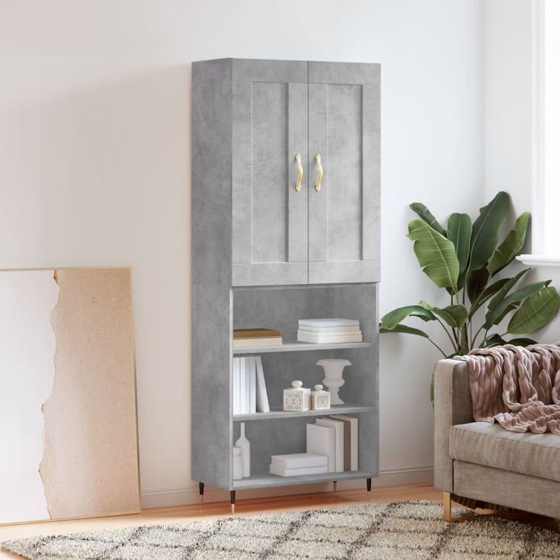 Casa si Gradina - Mobilier - Comode si corpuri - Corpuri bucatarie - Dulap inalt, gri beton, 69,5x34x180, lemn compozit - Infinity.ro