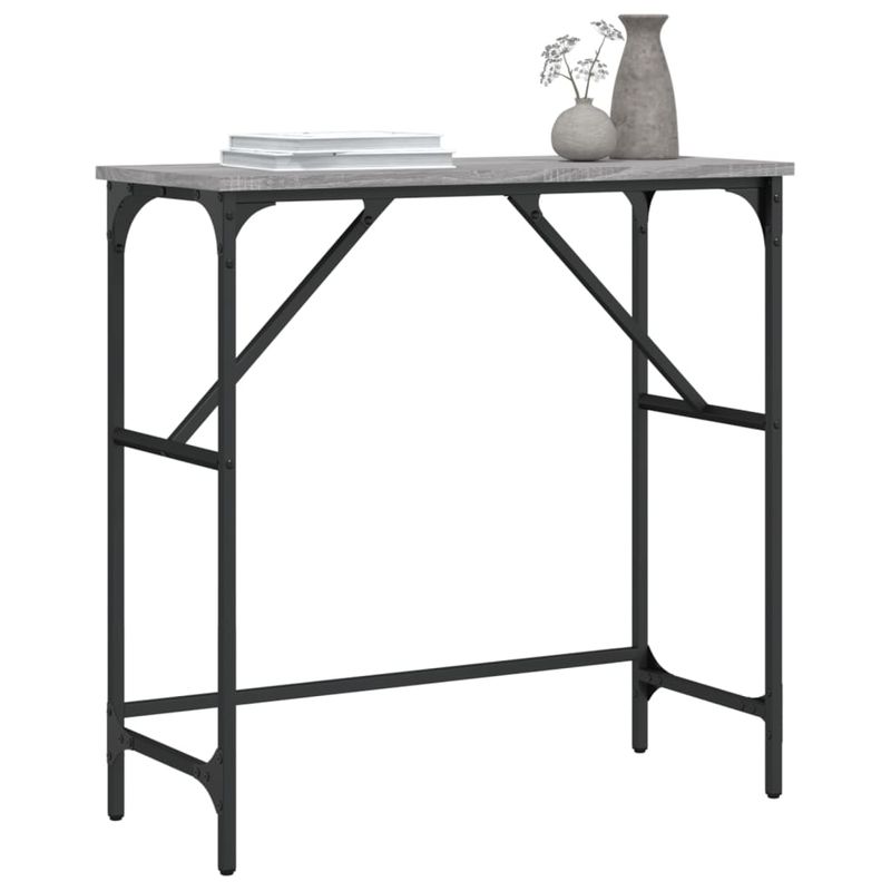 Casa si Gradina - Mobilier - Comode si corpuri - Console - Masuta consola, gri sonoma, 75x32x75 cm, lemn prelucrat - Infinity.ro