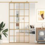 Casa si Gradina - Constructii - Usi interior, exterior si garaj - Usi garaj - Usa glisanta, auriu, 102,5x205 cm, sticla ESG mata si aluminiu - Infinity.ro