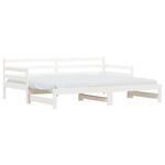 Casa si Gradina - Mobilier - Paturi si accesorii - Paturi - Pat de zi cu extensie, alb, 90x190 cm, lemn masiv de pin - Infinity.ro