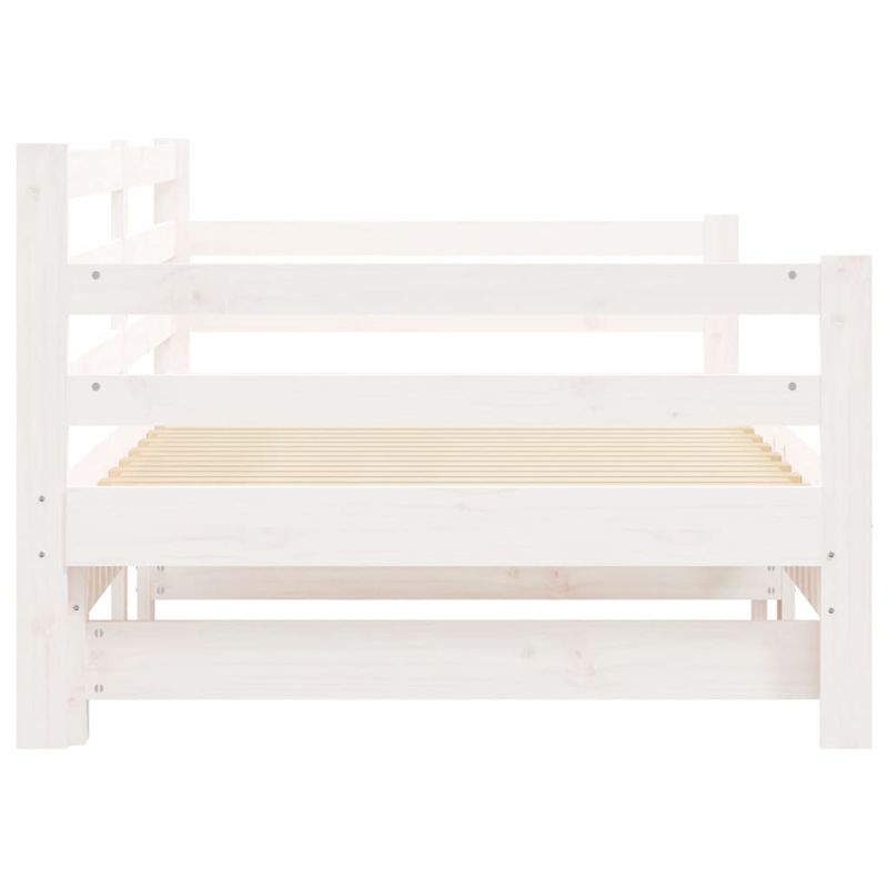 Casa si Gradina - Mobilier - Paturi si accesorii - Paturi - Pat de zi cu extensie, alb, 90x190 cm, lemn masiv de pin - Infinity.ro