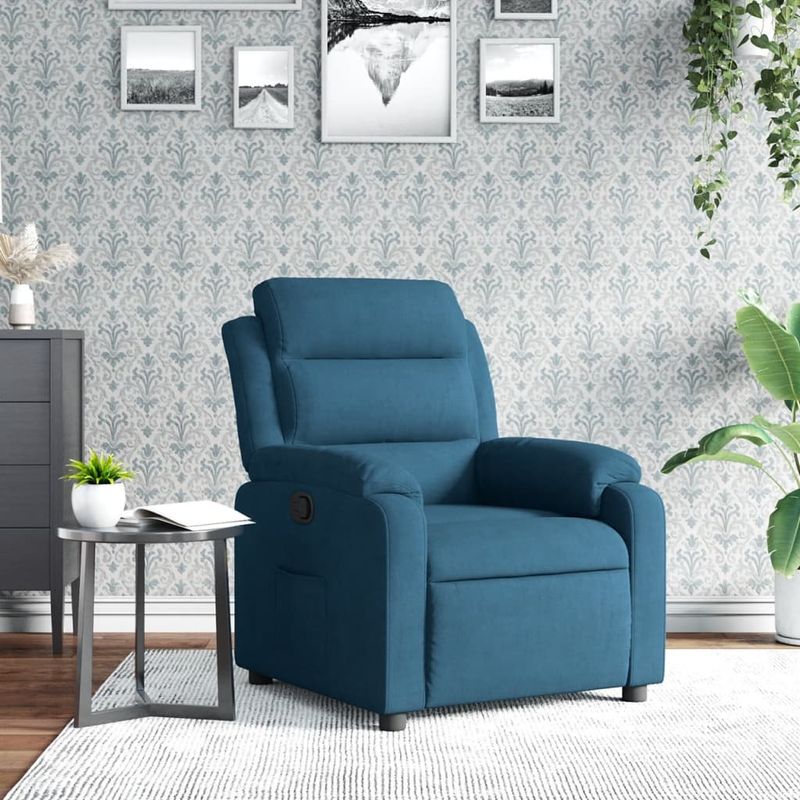 Casa si Gradina - Mobilier - Scaune si fotolii - Fotolii - Fotoliu rabatabil, albastru, catifea - Infinity.ro
