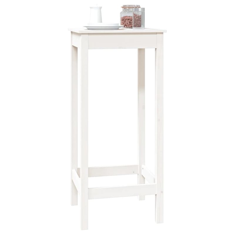 Casa si Gradina - Mobilier - Mese si birouri - Mese bucatarie si dining - Masa de bar, alb, 50x50x110 cm, lemn masiv de pin - Infinity.ro