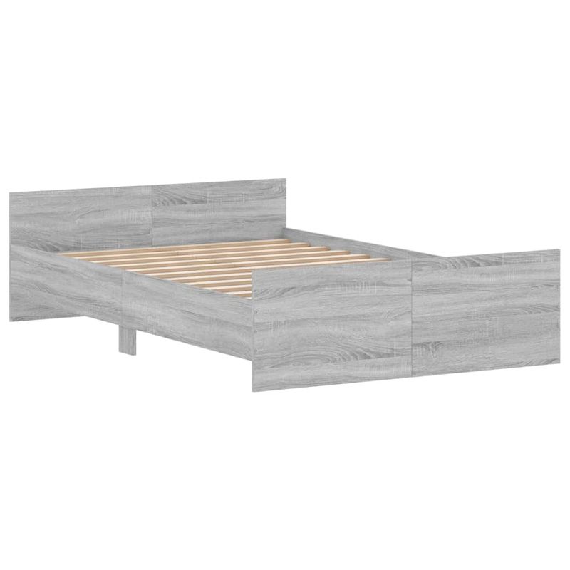 Casa si Gradina - Mobilier - Paturi si accesorii - Paturi - Cadru de pat cu tablie la cap/picioare, gri sonoma, 120x190 cm - Infinity.ro