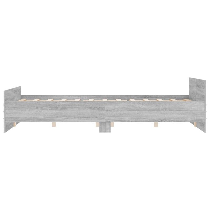 Casa si Gradina - Mobilier - Paturi si accesorii - Paturi - Cadru de pat cu tablie la cap/picioare, gri sonoma, 120x190 cm - Infinity.ro