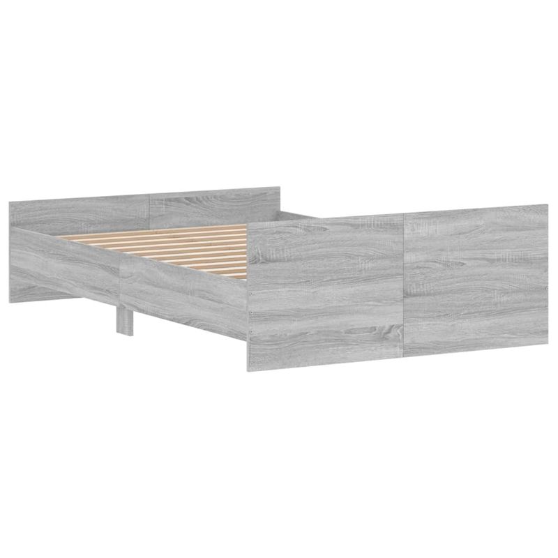 Casa si Gradina - Mobilier - Paturi si accesorii - Paturi - Cadru de pat cu tablie la cap/picioare, gri sonoma, 120x190 cm - Infinity.ro