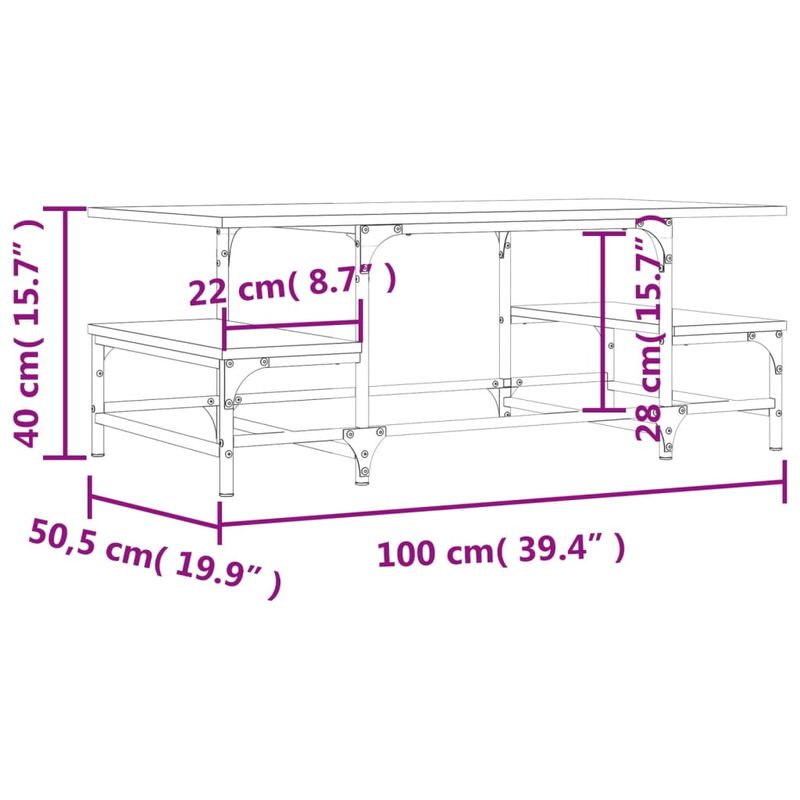 Casa si Gradina - Mobilier - Mese si birouri - Masute de cafea - Masuta de cafea, stejar sonoma, 100x50,5x40 cm, lemn prelucrat - Infinity.ro