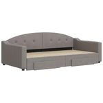 Casa si Gradina - Mobilier - Paturi si accesorii - Paturi - Pat de zi cu extensie si sertare, gri taupe, 100x200 cm, textil - Infinity.ro