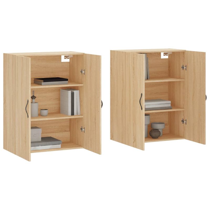 Casa si Gradina - Mobilier - Comode si corpuri - Comode - Dulapuri montate pe perete 2 buc stejar Sonoma, lemn prelucrat - Infinity.ro