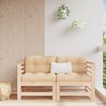 Casa si Gradina - Gradina si terasa - Mobilier exterior - Canapele si fotolii gradina - Canapea de colt de gradina, 2 buc., lemn masiv de pin - Infinity.ro