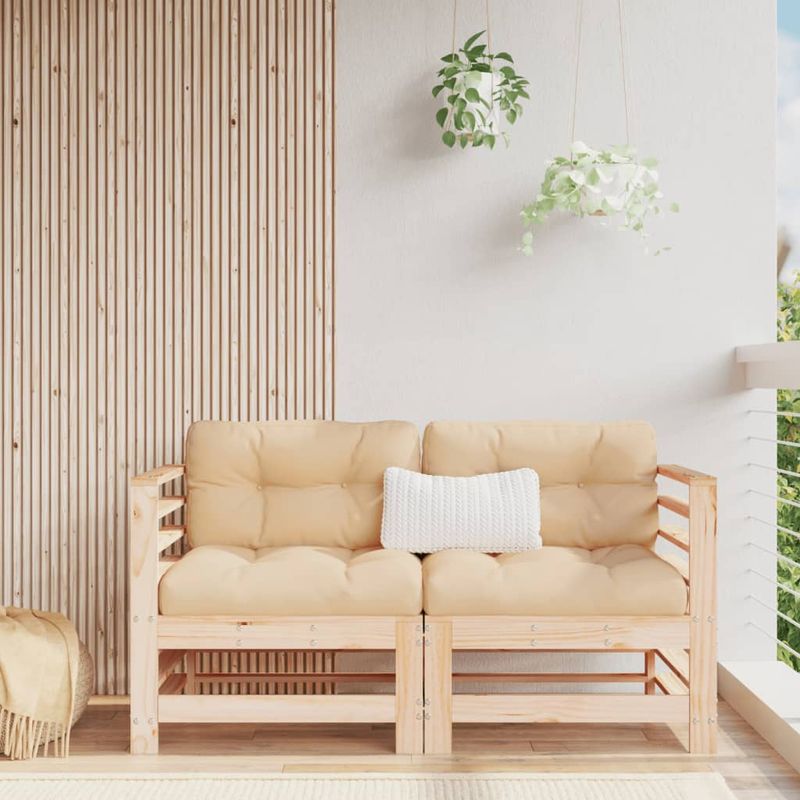 Casa si Gradina - Gradina si terasa - Mobilier exterior - Canapele si fotolii gradina - Canapea de colt de gradina, 2 buc., lemn masiv de pin - Infinity.ro