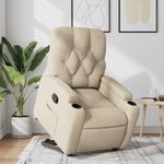Casa si Gradina - Mobilier - Scaune si fotolii - Fotolii - Fotoliu rabatabil cu ridicare pe verticala, crem, textil - Infinity.ro