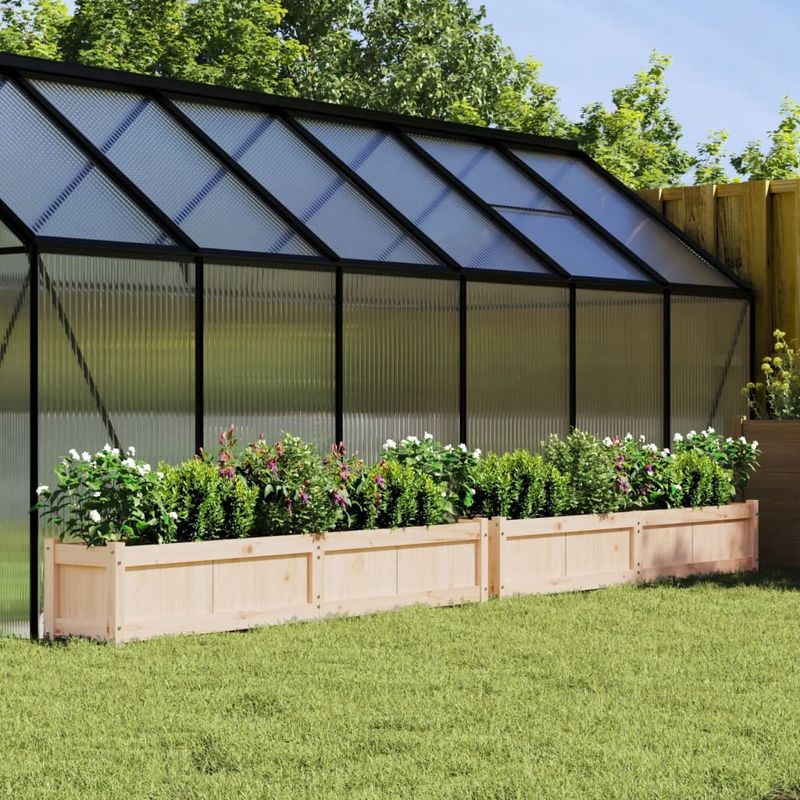 Casa si Gradina - Gradinarit si plante - Plante si ghivece - Ghivece si suporturi - Jardiniere de gradina, 2 buc., lemn masiv de pin - Infinity.ro