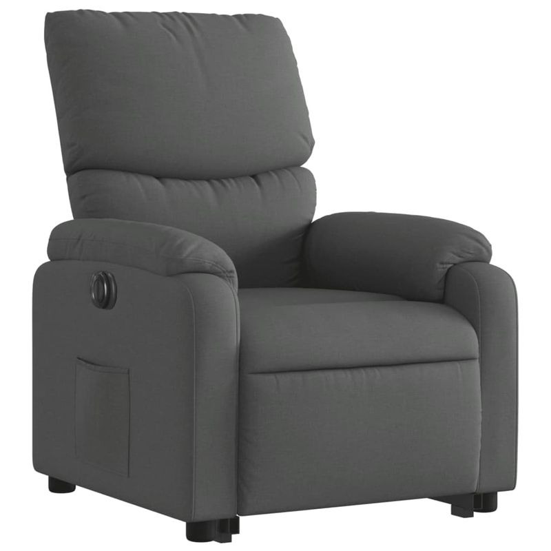 Casa si Gradina - Mobilier - Scaune si fotolii - Fotolii - Fotoliu electric rabatabil cu ridicare, gri inchis, textil - Infinity.ro