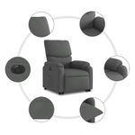 Casa si Gradina - Mobilier - Scaune si fotolii - Fotolii - Fotoliu electric rabatabil cu ridicare, gri inchis, textil - Infinity.ro