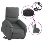 Casa si Gradina - Mobilier - Scaune si fotolii - Fotolii - Fotoliu electric rabatabil cu ridicare, gri inchis, textil - Infinity.ro