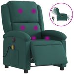 Ingrijire personala si Cosmetice - Sanatate si wellness - Articole wellness - Fotolii de masaj - Fotoliu electric de masaj rabatabil, verde inchis, textil - Infinity.ro