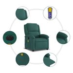 Ingrijire personala si Cosmetice - Sanatate si wellness - Articole wellness - Fotolii de masaj - Fotoliu electric de masaj rabatabil, verde inchis, textil - Infinity.ro