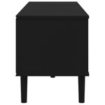 Casa si Gradina - Mobilier - Comode si corpuri - Comode - Comoda TV SENJA aspect ratan negru, 158x40x49cm, lemn masiv pin - Infinity.ro