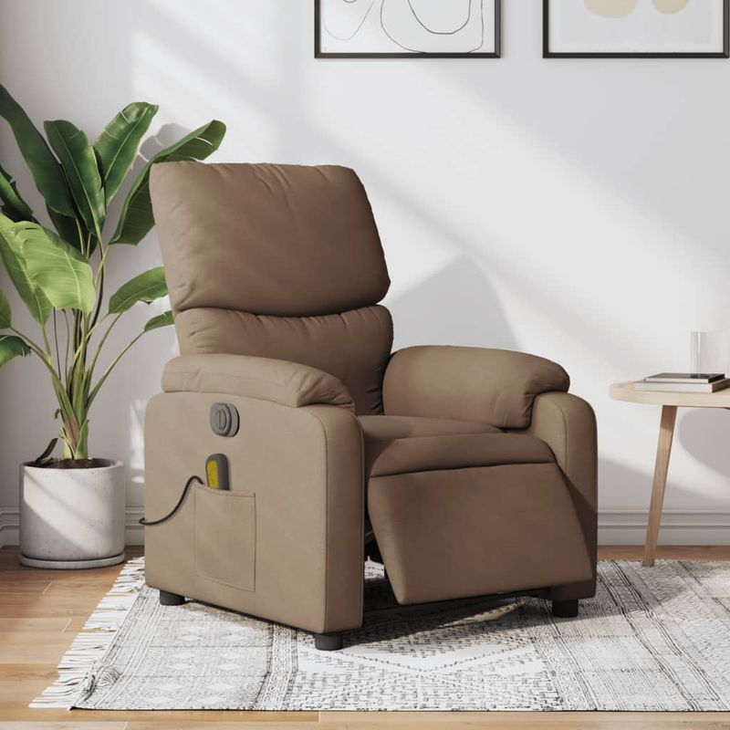 Ingrijire personala si Cosmetice - Sanatate si wellness - Articole wellness - Fotolii de masaj - Fotoliu electric de masaj rabatabil, maro, textil - Infinity.ro