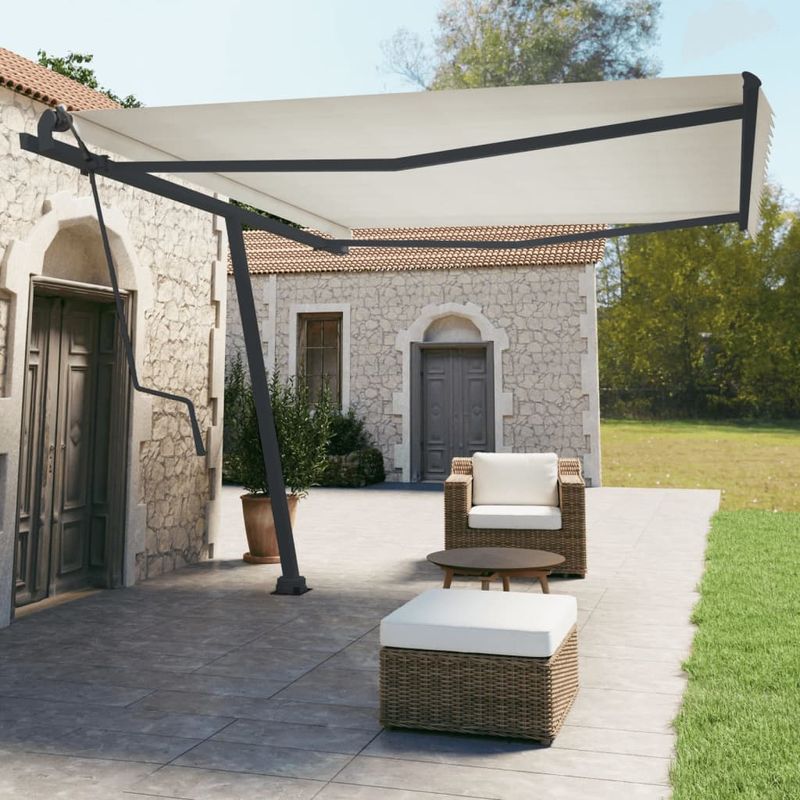 Casa si Gradina - Gradina si terasa - Umbrele si pavilioane - Umbrele - Set stalp pentru copertina, antracit, 450x245 cm, fier - Infinity.ro