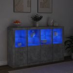 Casa si Gradina - Mobilier - Comode si corpuri - Comode - Servanta cu lumini LED, 3 buc., gri beton, lemn prelucrat - Infinity.ro