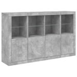 Casa si Gradina - Mobilier - Comode si corpuri - Comode - Servanta cu lumini LED, 3 buc., gri beton, lemn prelucrat - Infinity.ro
