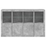 Casa si Gradina - Mobilier - Comode si corpuri - Comode - Servanta cu lumini LED, 3 buc., gri beton, lemn prelucrat - Infinity.ro