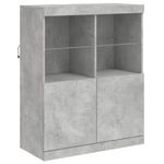 Casa si Gradina - Mobilier - Comode si corpuri - Comode - Servanta cu lumini LED, 3 buc., gri beton, lemn prelucrat - Infinity.ro