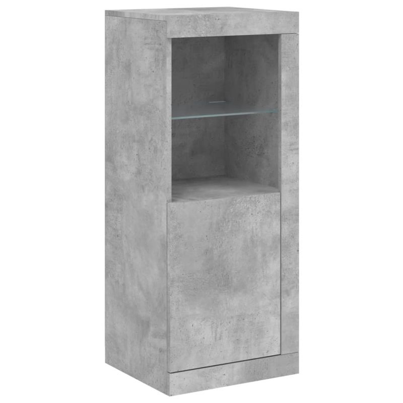 Casa si Gradina - Mobilier - Comode si corpuri - Comode - Servanta cu lumini LED, 3 buc., gri beton, lemn prelucrat - Infinity.ro