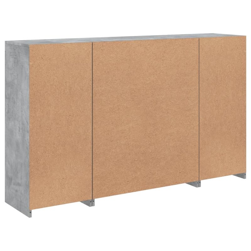 Casa si Gradina - Mobilier - Comode si corpuri - Comode - Servanta cu lumini LED, 3 buc., gri beton, lemn prelucrat - Infinity.ro