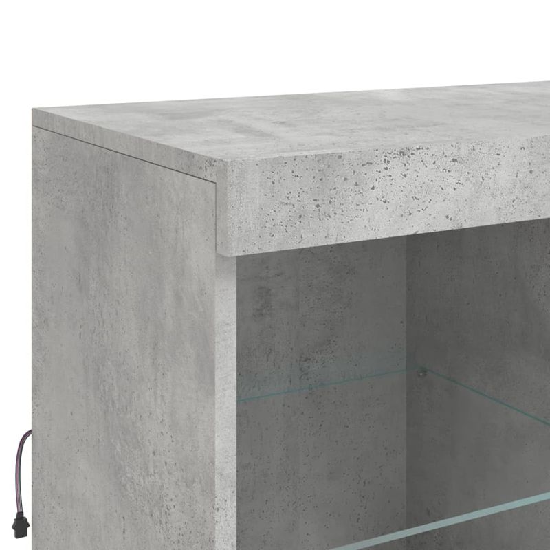 Casa si Gradina - Mobilier - Comode si corpuri - Comode - Servanta cu lumini LED, 3 buc., gri beton, lemn prelucrat - Infinity.ro