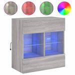 Casa si Gradina - Mobilier - Comode si corpuri - Comode - Comoda TV de perete cu lumini LED, gri sonoma, 58,5x30x60,5 cm - Infinity.ro