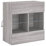 Casa si Gradina - Mobilier - Comode si corpuri - Comode - Comoda TV de perete cu lumini LED, gri sonoma, 58,5x30x60,5 cm - Infinity.ro
