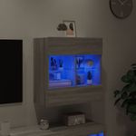 Casa si Gradina - Mobilier - Comode si corpuri - Comode - Comoda TV de perete cu lumini LED, gri sonoma, 58,5x30x60,5 cm - Infinity.ro