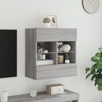 Casa si Gradina - Mobilier - Comode si corpuri - Comode - Comoda TV de perete cu lumini LED, gri sonoma, 58,5x30x60,5 cm - Infinity.ro