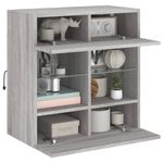 Casa si Gradina - Mobilier - Comode si corpuri - Comode - Comoda TV de perete cu lumini LED, gri sonoma, 58,5x30x60,5 cm - Infinity.ro
