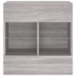 Casa si Gradina - Mobilier - Comode si corpuri - Comode - Comoda TV de perete cu lumini LED, gri sonoma, 58,5x30x60,5 cm - Infinity.ro