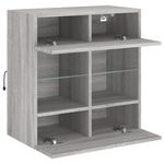 Casa si Gradina - Mobilier - Comode si corpuri - Comode - Comoda TV de perete cu lumini LED, gri sonoma, 58,5x30x60,5 cm - Infinity.ro