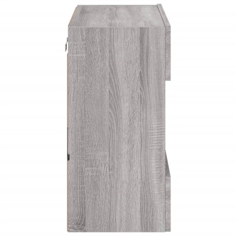 Casa si Gradina - Mobilier - Comode si corpuri - Comode - Comoda TV de perete cu lumini LED, gri sonoma, 58,5x30x60,5 cm - Infinity.ro