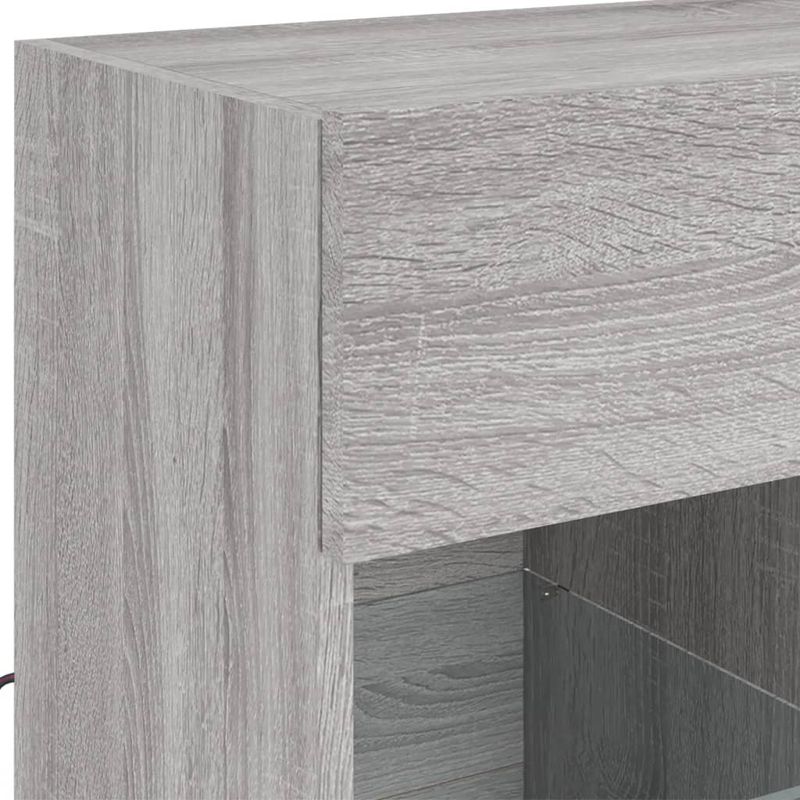 Casa si Gradina - Mobilier - Comode si corpuri - Comode - Comoda TV de perete cu lumini LED, gri sonoma, 58,5x30x60,5 cm - Infinity.ro
