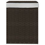 Casa si Gradina - Sanitare - Suporturi si accesorii baie - Accesorii baie - Cos de rufe cu capac, maro inchis, 46x33x60 cm, poliratan - Infinity.ro