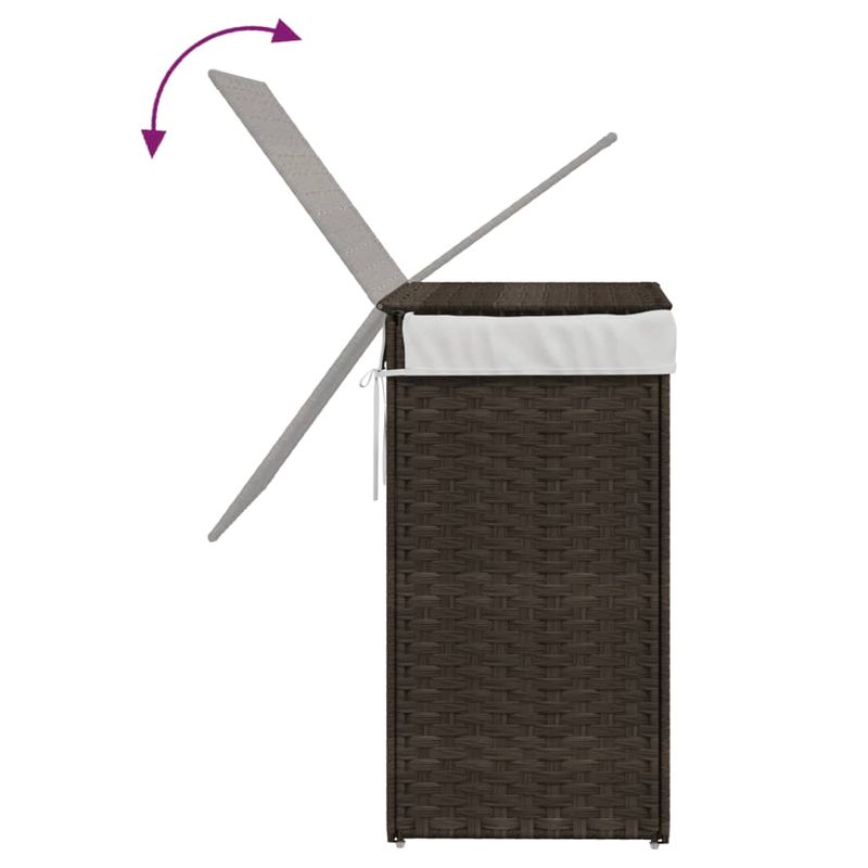 Casa si Gradina - Sanitare - Suporturi si accesorii baie - Accesorii baie - Cos de rufe cu capac, maro inchis, 46x33x60 cm, poliratan - Infinity.ro